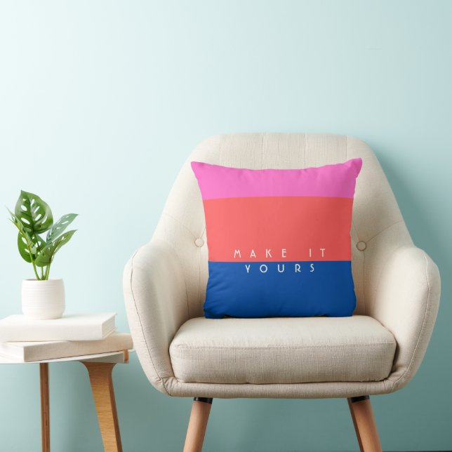 Personalised Modern Colour Block Pattern Cushion (Chair)