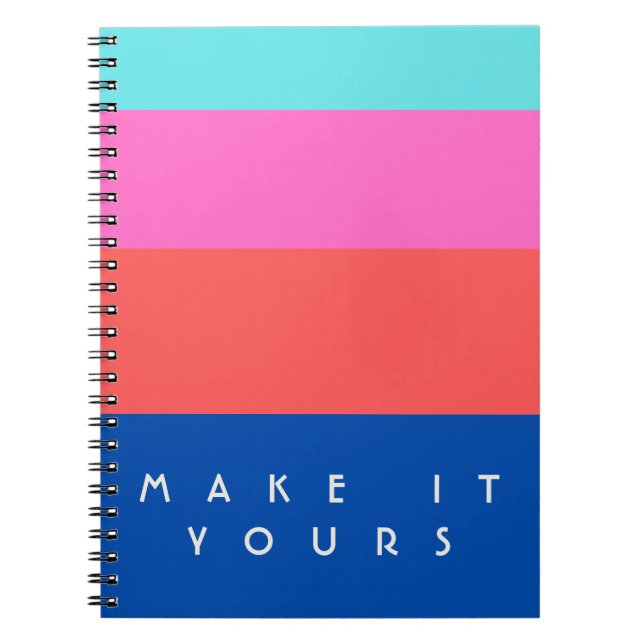 Personalised Modern Colour Block Pattern Notebook (Front)