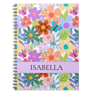 Personalised Modern Colourful Floral Pattern  Notebook