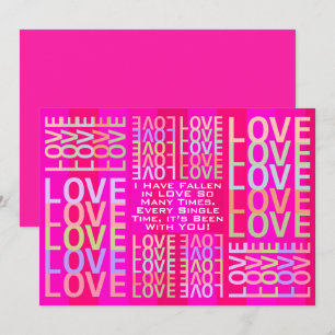 Personalised Modern Colourful "LOVE" Typography Ar Card