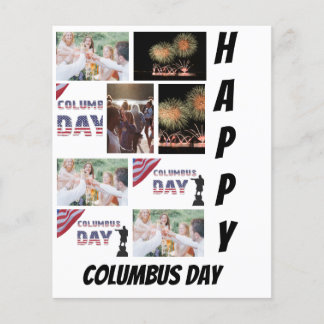 Personalised Modern Columbus Day 9  Photo Collage Flyer