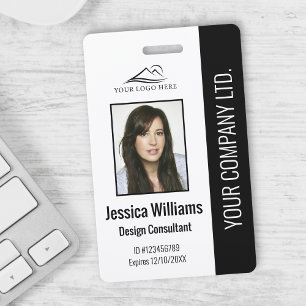 Personalised Modern Corporate Employee Black ID Badge