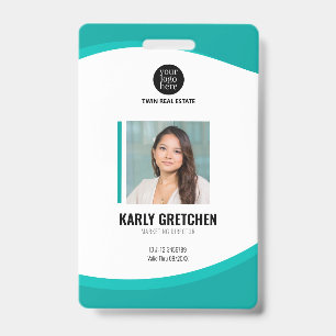 Personalised Modern Corporate Employee ID Green Badge