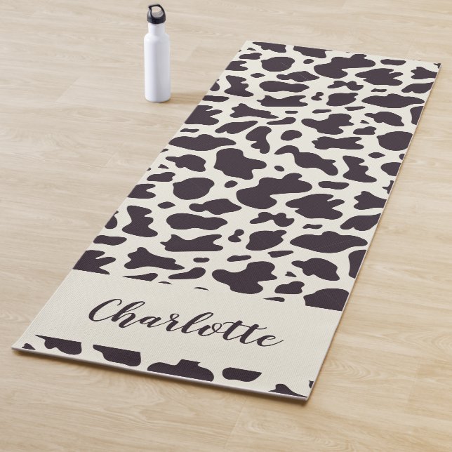 Personalised Modern Cow Print Yoga Mat (In Situ)