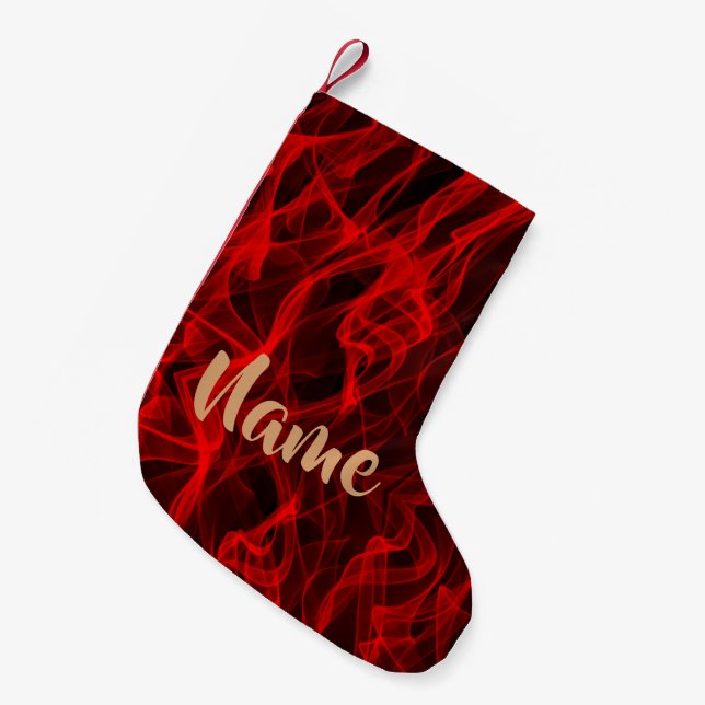 Personalised Modern Curvy Line Abstract Pattern Small Christmas Stocking (Front (Hanging))