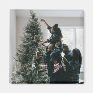 Personalised Modern Custom Christmas Family Photo Magnet
