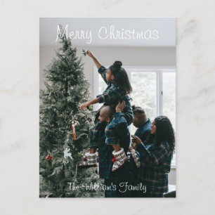 Personalised Modern Custom Christmas Family Photo Postcard