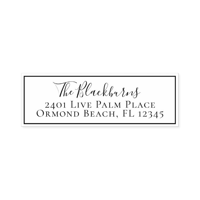 Personalised Modern Custom Return Address Label Self-inking Stamp (Design)
