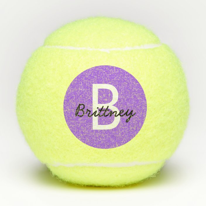 Personalised Modern Cute Purple Monogram Tennis Balls Zazzle.co.uk