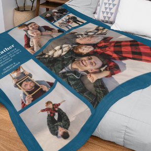 Personalised Modern Dad 6 Photo Fleece Blanket