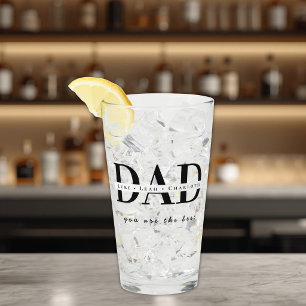 Personalised Modern DAD Drinking Glass