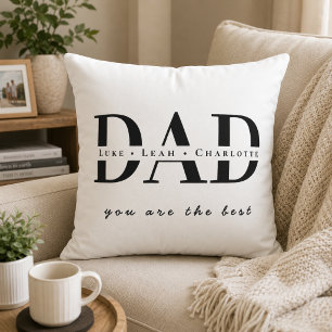 Personalised Modern DAD Throw Pillow