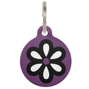 Personalised Modern Daisy Pet Tag - Purple