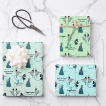 Personalised Modern Dancers Gift Wrap Set