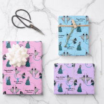 Personalised Modern Dancers Gift Wrap Set