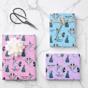 Personalised Modern Dancers Gift Wrap Set