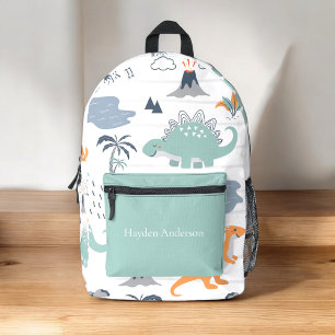 Personalised modern dinosaur trendy kids printed backpack