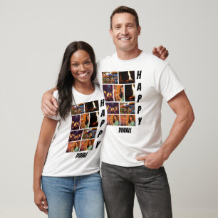 Personalised Modern Diwali 9  Photo Collage T-Shirt