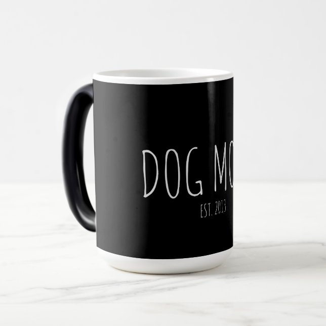 Personalised Modern Dog Mum Magic Mug (Front Left)
