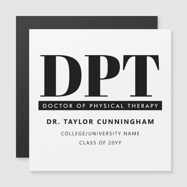 Personalised Modern DPT Doctor of Physical Therapy (Front/Back)
