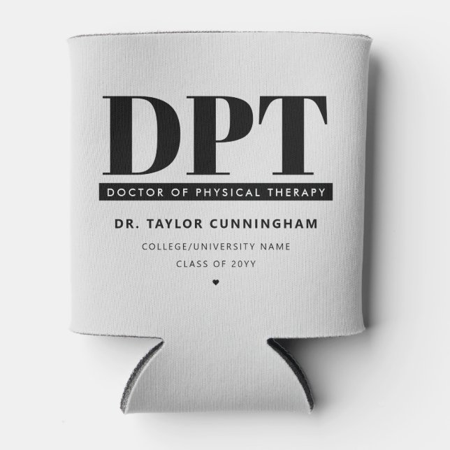 Personalised Modern DPT Doctor of Physical Therapy Can Cooler (Front)