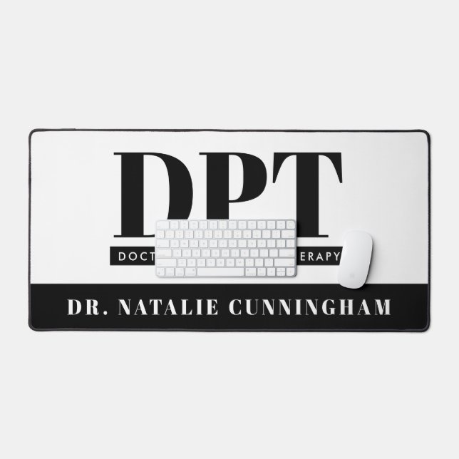 Personalised Modern DPT Doctor of Physical Therapy Desk Mat (Keyboard & Mouse)