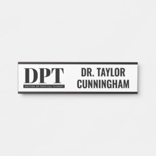 Personalised Modern DPT Doctor of Physical Therapy Door Sign