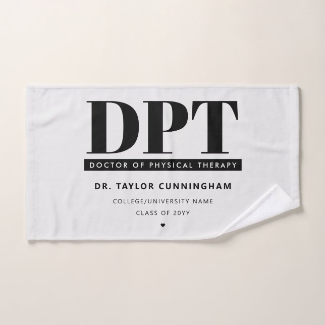 Personalised Modern DPT Doctor of Physical Therapy Hand Towel (Hand Towel)