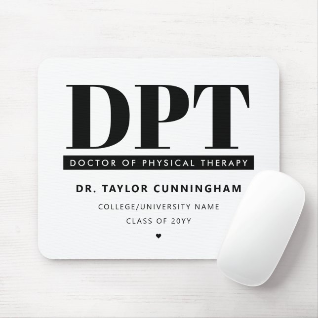 Personalised Modern DPT Doctor of Physical Therapy Mouse Mat (With Mouse)