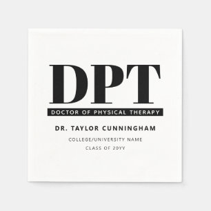 Personalised Modern DPT Doctor of Physical Therapy Napkin