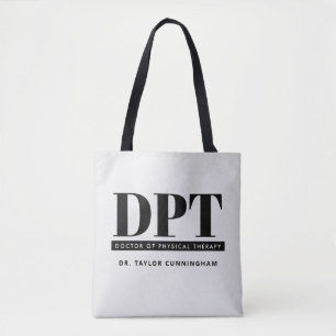 Personalised Modern DPT Doctor of Physical Therapy Tote Bag