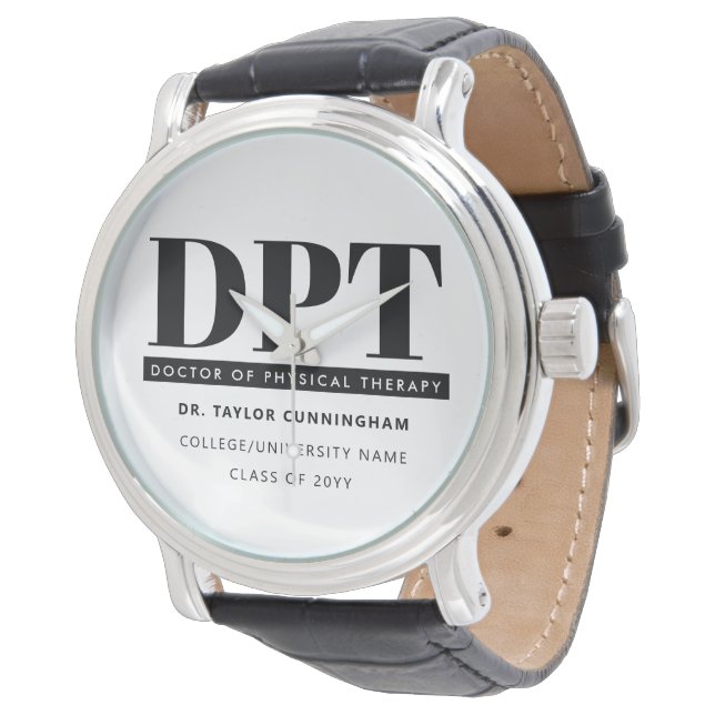 Personalised Modern DPT Doctor of Physical Therapy Watch (Angled)