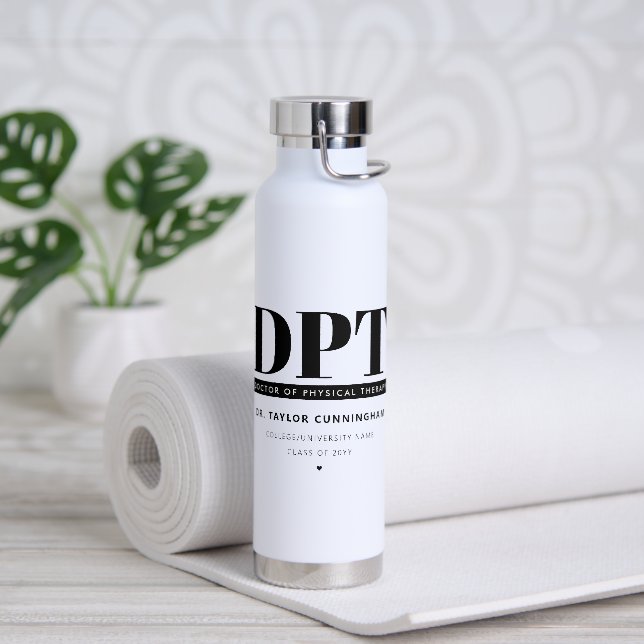 Personalised Modern DPT Doctor of Physical Therapy Water Bottle (Yoga)