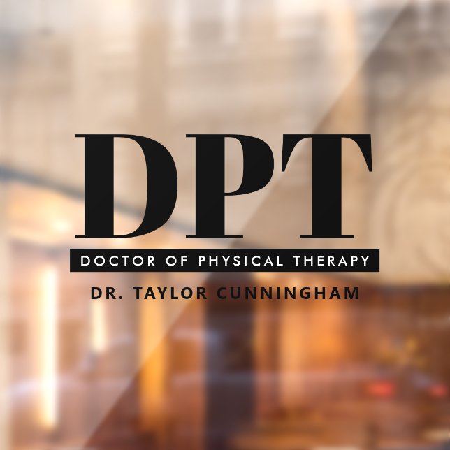 Personalised Modern DPT Doctor of Physical Therapy Window Cling (Sheet 2)