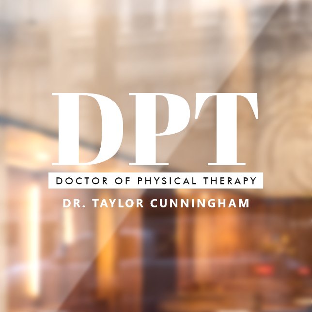 Personalised Modern DPT Doctor of Physical Therapy Window Cling (Sheet 2)