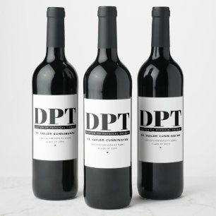 Personalised Modern DPT Doctor of Physical Therapy Wine Label