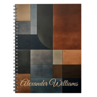 Personalised Modern Earthy Geometric Notebook