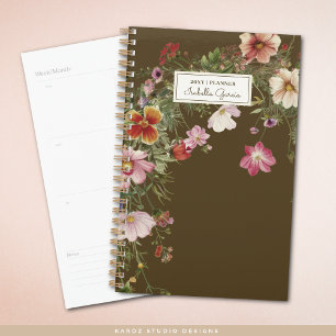 Personalised Modern Elegant Floral Planner
