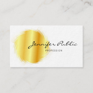 Personalised Modern Elegant Handwriting Gold White Business Card