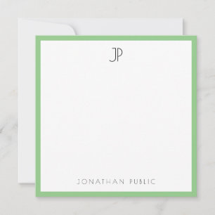 Personalised Modern Elegant Monogram Trendy Sleek Card