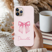 Personalised Modern Elegant Pink Bow