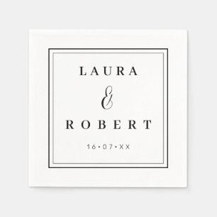 Personalised Modern Elegant Simple Stylish Wedding Napkin