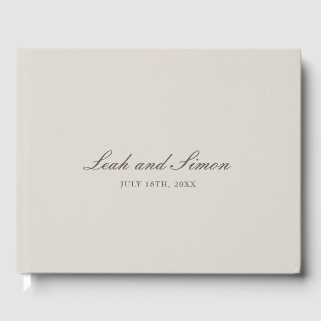 Personalised Modern Elegant Wedding Guest Book (Front)