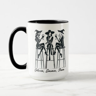 Personalised Modern, Elegant Witches Wine Night Mug