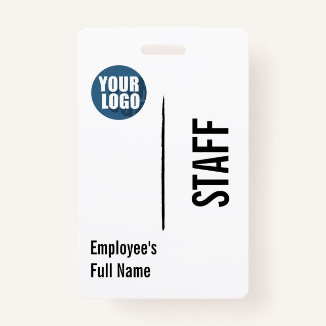 Personalised Modern Employee Logo  ID Badge (Front)