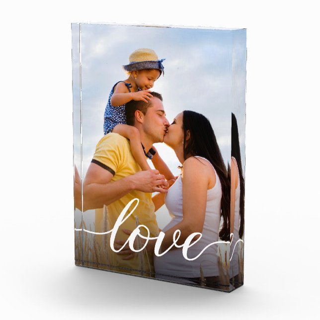 Personalised Modern Family Photo Love Script  Block (Right)