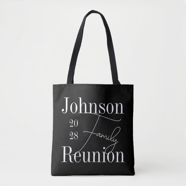 Personalised Modern Family Reunion Black and White Tote Bag (Front)