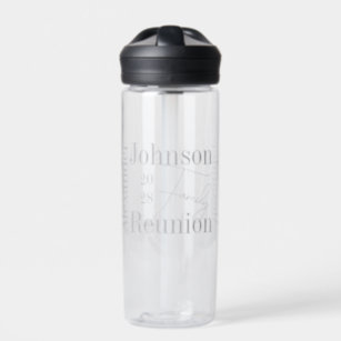 Personalised Modern Family Reunion Typography Water Bottle