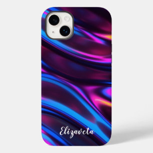 Personalised Modern Faux Iridescent w/ Name  Case-Mate iPhone 14 Plus Case