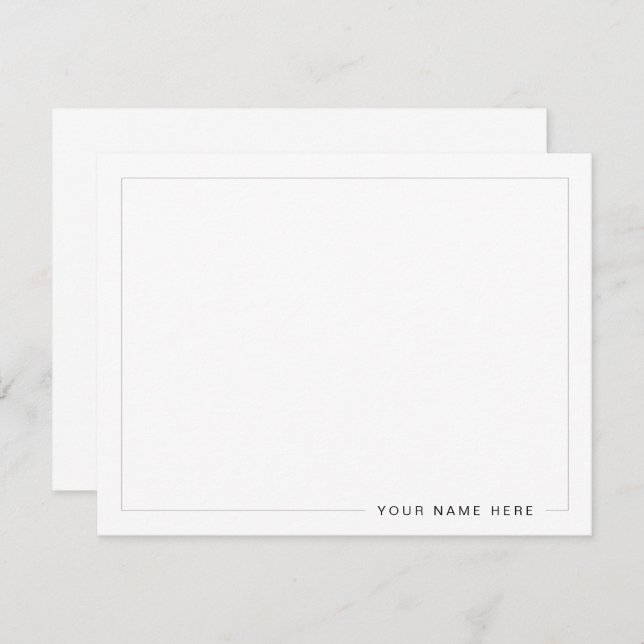 Personalised Modern Flat Note Card (Front/Back)